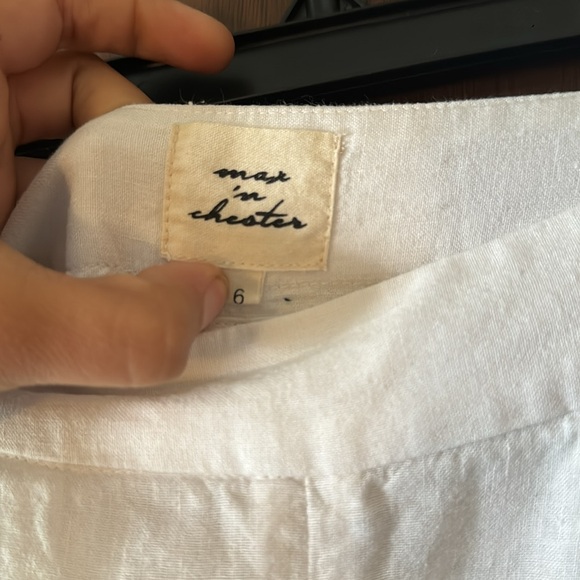 WHITE LINEN WIDE LEG PANTS | SIZE 6 - Picture 4 of 4